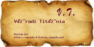 Váradi Titánia névjegykártya